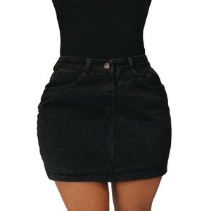 Black Denim Skirt